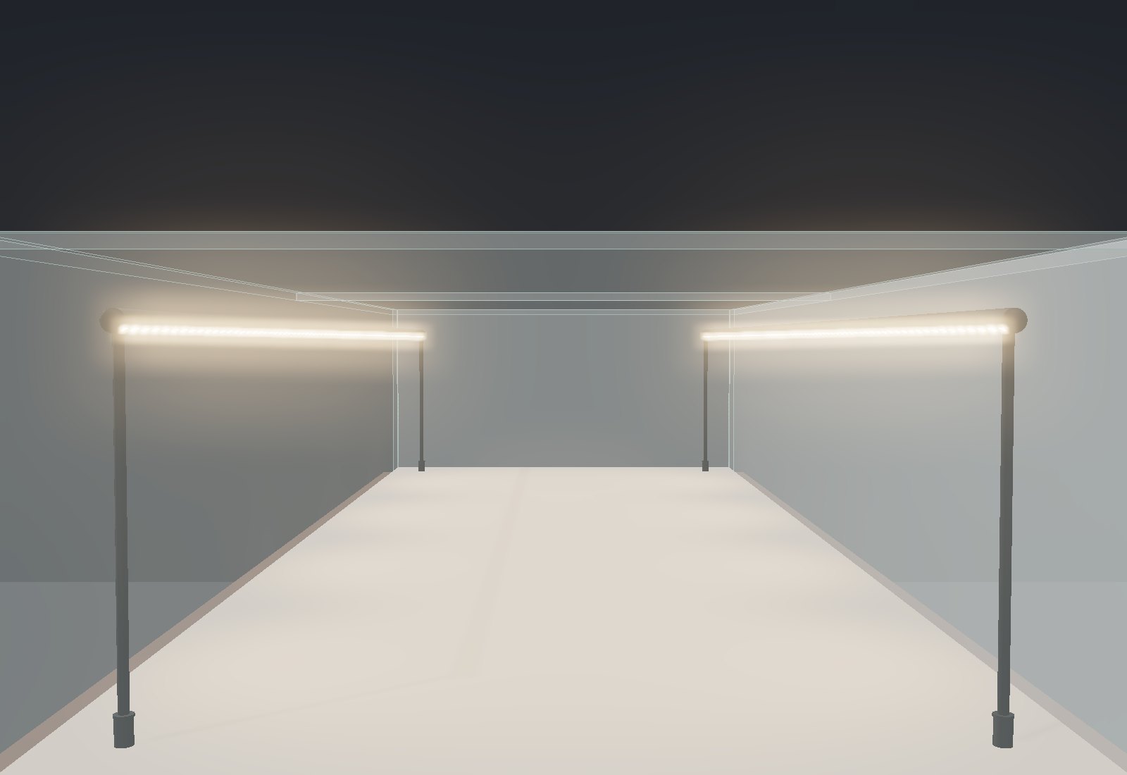 Mặt cắt quầy kính dự án Gia Định: 2 thanh LED Ø13 khe chéo 30 độ, cách kính 46 mm